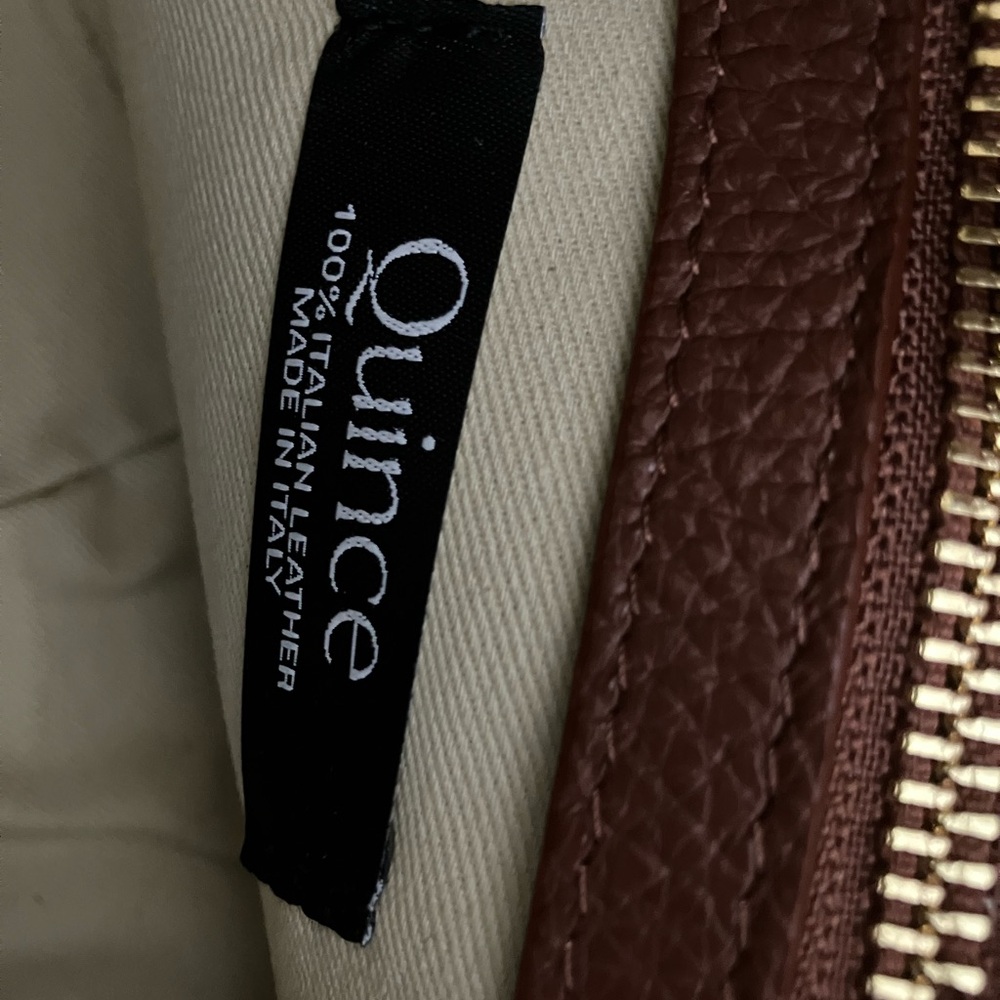 NWT Quince Italian Leather & Raffia Crossbody - Picture 7 of 9